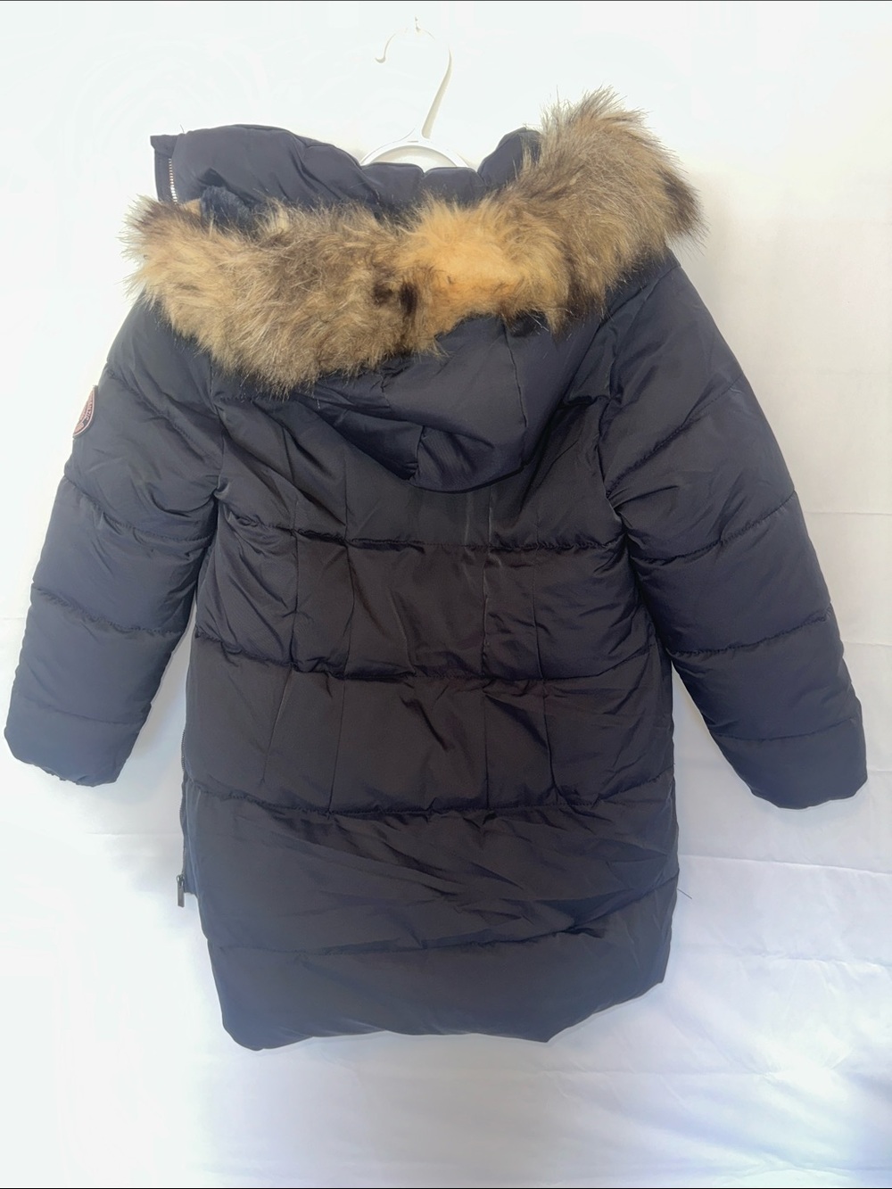 Solo Authentic youth size 12 Puffer Coat with Faux Fur Trim Hood - Picture 5 of 5